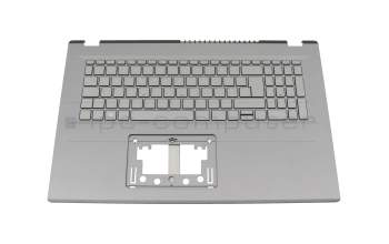 Keyboard incl. topcase DE (german) grey/grey with backlight original suitable for Acer Aspire 17 (A17-51GM)