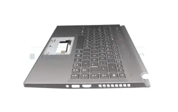 Keyboard incl. topcase DE (german) grey/grey with backlight original suitable for Acer Predator Triton 300SE (PT314-51S)