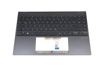 Keyboard incl. topcase DE (german) grey/grey with backlight original suitable for Asus ZenBook 13 UX325EA