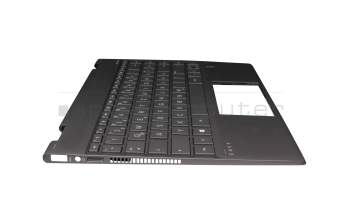 Keyboard incl. topcase DE (german) grey/grey with backlight original suitable for HP Envy x360 13-ar0300