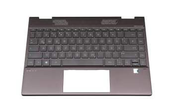 Keyboard incl. topcase DE (german) grey/grey with backlight original suitable for HP Envy x360 13-ar0500