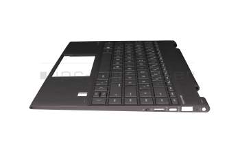 Keyboard incl. topcase DE (german) grey/grey with backlight original suitable for HP Envy x360 13-ar0800