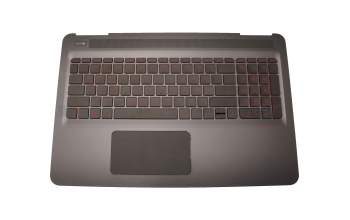 Keyboard incl. topcase DE (german) grey/grey with backlight original suitable for HP Omen 15-ax000