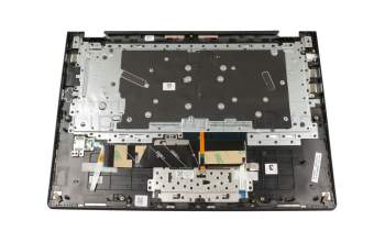 Keyboard incl. topcase DE (german) grey/grey with backlight original suitable for Lenovo Flex 6-14IKB (81EM)
