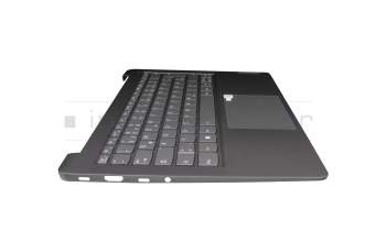 Keyboard incl. topcase DE (german) grey/grey with backlight original suitable for Lenovo IdeaPad 5 Pro-14ACN6 (82L7)
