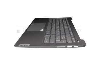 Keyboard incl. topcase DE (german) grey/grey with backlight original suitable for Lenovo IdeaPad 5 Pro-14ACN6 (82L7)