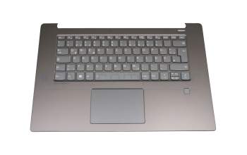 Keyboard incl. topcase DE (german) grey/grey with backlight original suitable for Lenovo IdeaPad 530S-15IKB (81EV)