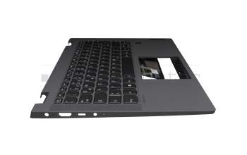 Keyboard incl. topcase DE (german) grey/grey with backlight original suitable for Lenovo IdeaPad Flex 5-14ARE05 (82DF)