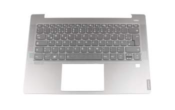 Keyboard incl. topcase DE (german) grey/grey with backlight original suitable for Lenovo IdeaPad S540-14IML (81NF001EGE)