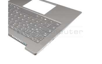 Keyboard incl. topcase DE (german) grey/grey with backlight original suitable for Lenovo IdeaPad S540-14IML (81NF00AYGE)