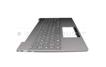 Keyboard incl. topcase DE (german) grey/grey with backlight original suitable for Lenovo IdeaPad S540-15IML (81NG)