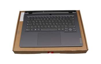 Keyboard incl. topcase DE (german) grey/grey with backlight original suitable for Lenovo Legion Slim 5 14APH8 (82Y5)