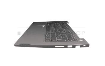 Keyboard incl. topcase DE (german) grey/grey with backlight original suitable for Lenovo ThinkBook 14 G2 ITL (20VD)