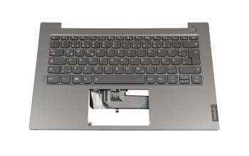 Keyboard incl. topcase DE (german) grey/grey with backlight original suitable for Lenovo ThinkBook 14 IML (20RV)