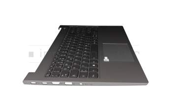 Keyboard incl. topcase DE (german) grey/grey with backlight original suitable for Lenovo ThinkBook 15 G2 ITL (20VE)