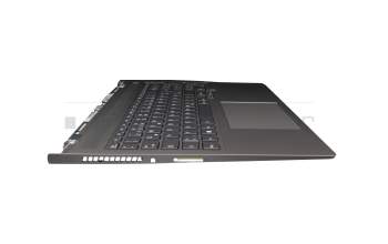 Keyboard incl. topcase DE (german) grey/grey with backlight original suitable for Lenovo ThinkBook 16p G2 ACH (20YM)
