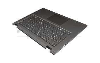 Keyboard incl. topcase DE (german) grey/grey with backlight original suitable for Lenovo Yoga 530-14IKB (81EK)