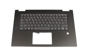 Keyboard incl. topcase DE (german) grey/grey with backlight original suitable for Lenovo Yoga 730-15IWL (81JS)