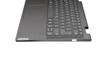 Keyboard incl. topcase DE (german) grey/grey with backlight original suitable for Lenovo Yoga C740-14IML (81TC)