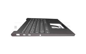 Keyboard incl. topcase DE (german) grey/grey with backlight original suitable for Lenovo Yoga C940-15IRH (81TE)