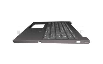 Keyboard incl. topcase DE (german) grey/grey with backlight original suitable for Lenovo Yoga C940-15IRH (81TE)