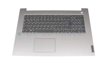Keyboard incl. topcase DE (german) grey/silver (Fingerprint) original suitable for Lenovo IdeaPad 3-17IIL05 (81WF)