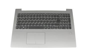 Keyboard incl. topcase DE (german) grey/silver (Fingerprint) original suitable for Lenovo IdeaPad 320-15IKB (81BG/81BT)