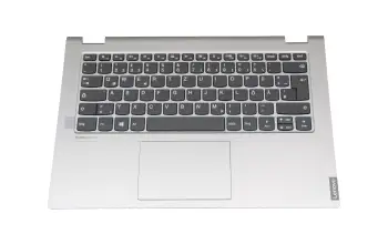 Keyboard incl. topcase DE (german) grey/silver (without backlight) original suitable for Lenovo IdeaPad C340-14API (81N6)
