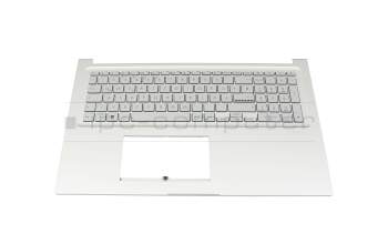 Keyboard incl. topcase DE (german) grey/silver original suitable for Asus F1704VA