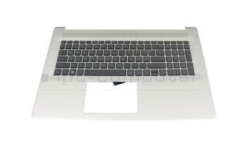 Keyboard incl. topcase DE (german) grey/silver original suitable for HP 17-cp3000