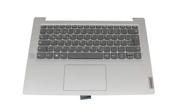 Keyboard incl. topcase DE (german) grey/silver original suitable for Lenovo IdeaPad 3-14IML05 (81WA)