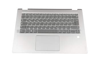 Keyboard incl. topcase DE (german) grey/silver original suitable for Lenovo Yoga 520-14IKB (81C8)