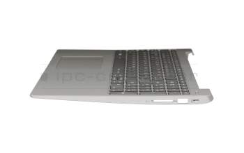 Keyboard incl. topcase DE (german) grey/silver with backlight (Platinum Grey) suitable for Lenovo IdeaPad 330S-15AST (81F9)