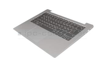 Keyboard incl. topcase DE (german) grey/silver with backlight original suitable for Lenovo IdeaPad 330S-14IKB (81F4/81JM)