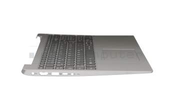 Keyboard incl. topcase DE (german) grey/silver with backlight original suitable for Lenovo IdeaPad 330S-15IKB (81F5/81JN)