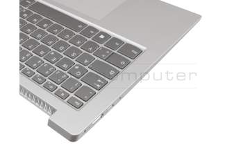 Keyboard incl. topcase DE (german) grey/silver with backlight original suitable for Lenovo IdeaPad S340-14IML (81N9)
