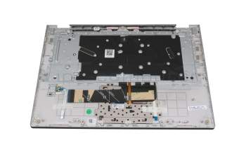 Keyboard incl. topcase DE (german) grey/silver with backlight original suitable for Lenovo Yoga 530-14IKB (81EK)