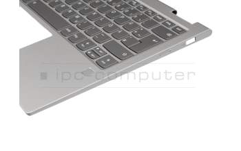Keyboard incl. topcase DE (german) grey/silver with backlight original suitable for Lenovo Yoga 730-13IWL (81JR)