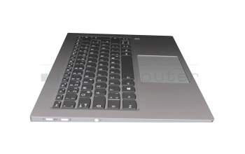 Keyboard incl. topcase DE (german) grey/silver with backlight original suitable for Lenovo Yoga 920-13IKB (80Y7/80Y8/81TF)