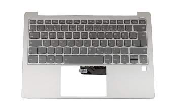 Keyboard incl. topcase DE (german) grey/silver with backlight original suitable for Lenovo Yoga S730-13IML (81U4)