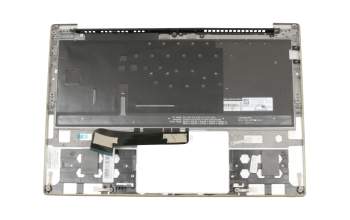 Keyboard incl. topcase DE (german) grey/silver with backlight original suitable for Lenovo Yoga S730-13IML (81U4)
