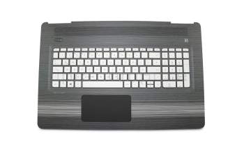 Keyboard incl. topcase DE (german) silver/black with backlight original suitable for HP Pavilion 17-ab000