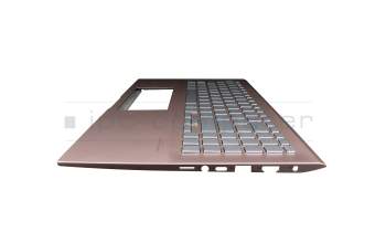 Keyboard incl. topcase DE (german) silver/pink with backlight original suitable for Asus X532FA