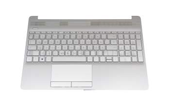 Keyboard incl. topcase DE (german) silver/silver Incl. touchpad original suitable for HP 15-dw1000