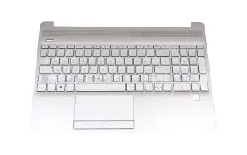 Keyboard incl. topcase DE (german) silver/silver original suitable for HP 15-dw1000