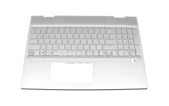 Keyboard incl. topcase DE (german) silver/silver with backlight (DIS) original suitable for HP Envy 15-dr0100