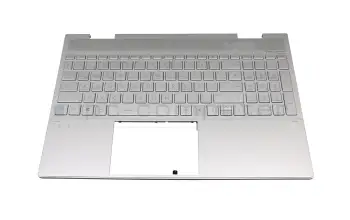 Keyboard incl. topcase DE (german) silver/silver with backlight (DSC Grafik) original suitable for HP Envy x360 15-ed0272ng