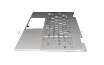 Keyboard incl. topcase DE (german) silver/silver with backlight (DSC Grafik) original suitable for HP Envy x360 15-ed0272ng
