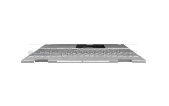Keyboard incl. topcase DE (german) silver/silver with backlight (DSC Grafik) original suitable for HP Envy x360 15-ed0272ng