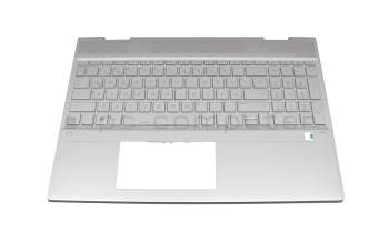 Keyboard incl. topcase DE (german) silver/silver with backlight (UMA) original suitable for HP Envy 15-dr0000